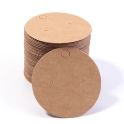 50pcs Earrings Display Cards 5x5cm Solid Round Blank Paper Cards Cardboard For Hang Price Tag Jewelry Holder Retail Packaging