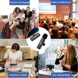 KEBIDUMEI Wireless Lavalier Microphone for Smartphones Computers Cameras Noise Reduction Collar Microphone Type-C Port Adapter
