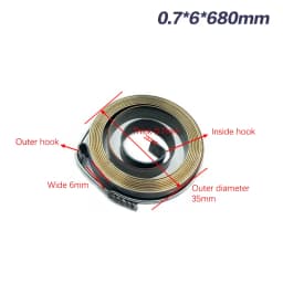 0.7-1.5 Thickness 680-1540mm Spiral Flat Wire Coil Torsion Spring Constant Force Extension Springs Bench Drill Scroll Springs