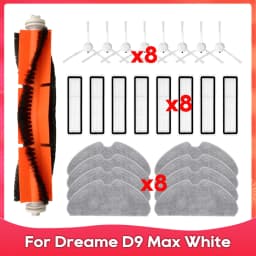 Fit For ( Dreame D10S, D10S Pro, F9 Pro, F10, D9 Max Gen 2, D9 Max White / RLD33GA ) Brush Filter Mop Accessories Part Spare