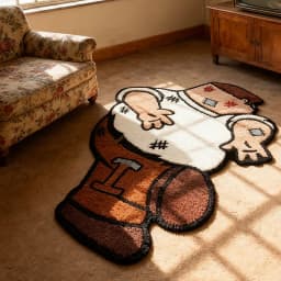 VIKAMA Funny Joke Cartoon Bedroom Carpet Soft and Slip-resistant Children's Bedside Rug Living Room Sofa Cushion Home Decoration