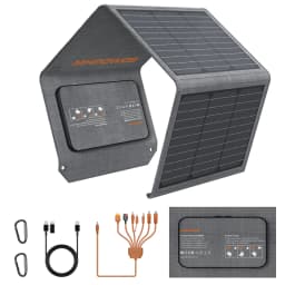 MHPOWOS 120W / 40W Portable Solar Panel, 19V ETFE Foldable Solar Charger for Power Station,QC3.0 USB-A &Type-C Output for Phones