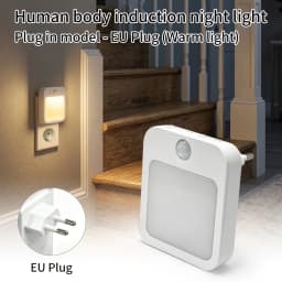LED Night Lights With Motion Sensor EU US Plug In Dimmable Bedside Night Lamp for Hallway Bedroom Stairs Kitchen Room Decoration