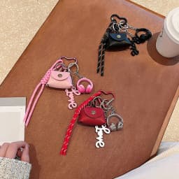 New Woven Rope Heart Keychain DIY Sweet Pendant Heart Bag Hanging Charm Keyrings Accessories For Women