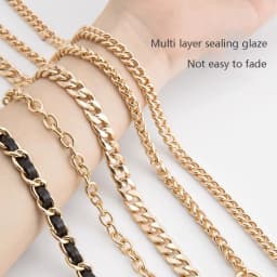 Chain strap Golden Bag Chain Accessories Metal Extension Chains Underarm Crossbody Shoulder Belt Replacement For Women's Bag