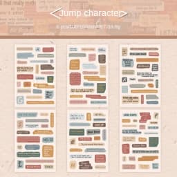 JIANWU 6 Sheets Heart Language Breif Notes Series Vintage Text Material Collage PET Sticker Creative DIY Journal Stationery