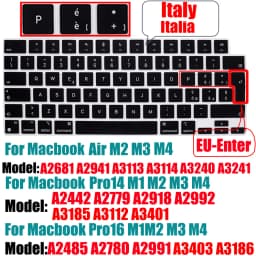 Keyboard Cover for MacBook M4 M3 M2 Pro/Max Chip MacBook Air 15.3"/13.6" A3240/A3241/A2941 Pro 14"/16" A2992/A2779/A2991/A2918