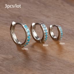 3 PCS/Set Simple Stainless Steel Crystal Small Hoop Earring Women Tiny Gold Color Cartilage Piercing Earring Minimalism Jewelry