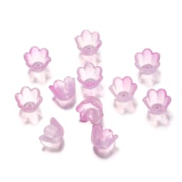 50Pcs Gradient Flower Acrylic Beads Bellflower Spacer Beads Caps for DIY Charms Bracelets Jewelry Making Findings Accessories