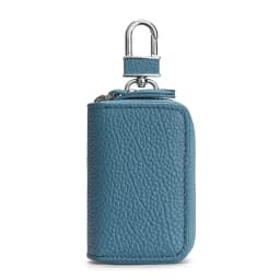New Genuine Leather Car Key Pouch Wallet Double Zipper Crazy Horse Leather Designer Keychain Holder Organizer Key Case Bag Cover