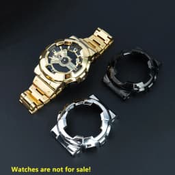 For Casio GA-110 GA-120 GA-100 Solid Stainless Steel Case Men's Waterproof Watchband Bezel GA110 Metal Strap +Case Mod Kit +Tool
