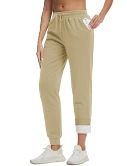 TACVASEN Warm Sherpa Lined Thermal Drawstring Sweatpants Women's Winter Fleece Pants Insulated Athletic Joggers with Pockets