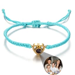 Wholesale New Projection Bracelets Stainless Circle Photo Bracelet Customized Colorful Woven Projection Bracelet Adjustable