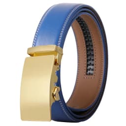 Gold Automatic Buckle Male Belt Brown Black White Blue Gray Leather Belts For Men High Quality Luxury Mens Belts Casual B514