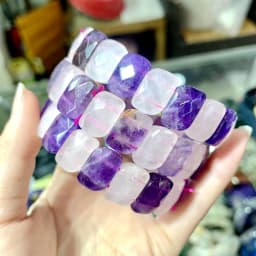 New 10X12MM Natural Stone S-shaped Amethyst Agate Tiger Eye Crystal Bracelet for Men and Women, Simple and Fashionable Jewelry