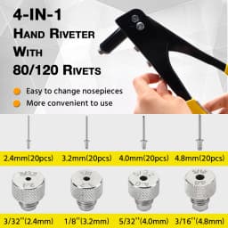 Professional Manual Rivet Gun Set Quick Riveting Tool Heavy Duty Hand Tool Set with Rivet Heads Effortless for Home Car Repair