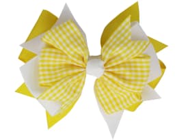 NEW Plaid Bows 4INCH School Hair Bows First Day Gingham Ribbon Stacked Bow Hair Clip Hairpin For Baby Girl Accessories