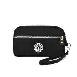 2026 New Clutch Women's Bag Three-Layer Zipper Mini Nylon Cloth Solid Color Mobile Phone Bag Coin Purse