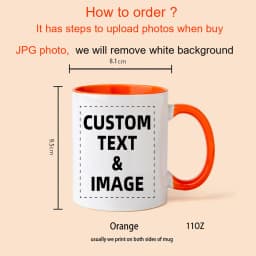 Custom Photo and Text Coffee Mug - Personalized Tea Cup Mugs for Valentine's Day, Christmas Gift