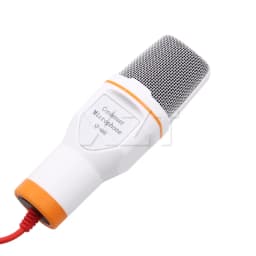 3.5mm Audio Wired Stereo Condenser Microphone With Holder Stand Clip For PC Chatting Singing Karaoke Laptop