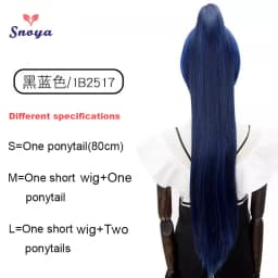 Snoya Synthetic 80cm Versatile Long Straight Claw Clip Ponytail Extensions for Ancient Costume Design Red Purple Pink Blue Black