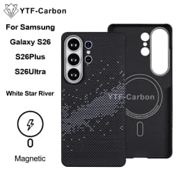 YTF-carbon Luxury Real Kevlar Case for Samsung Galaxy S26 Ultra/S26Plus/S26, Aramid Fiber Magnetic MagSafe Cover