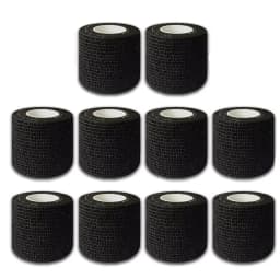 48/24/3PCS Black Tattoo Grip Cover Wraps Self-Adhesive Elastic Bandage Tape Breathable Strong Sports Tape Athletic Bandage Rolls