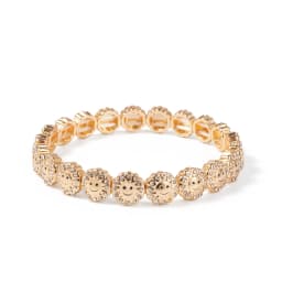 2024 New Gold Color Bangle Happy Elastic Bracelets For Women Beaded Accessory