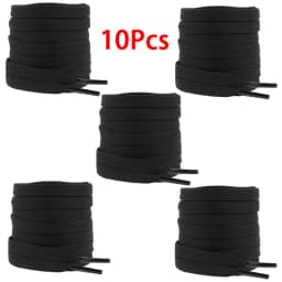 2Pcs/6Pcs/10Pcs 8mm Wide Flat Shoelaces for Sneakers - Quality Solid Color Shoe Laces - Classic White & Black