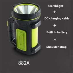 Portable Hand Lamp Rechargeable LED Strong Searchlight Flashlight 2 Lighting Modes Emergency Hiking Camping Energe Saving Torch