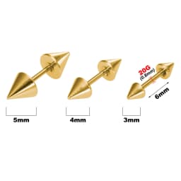 3Pcs 20G Screw Back Ball Tragus Stud Cartilage Earrings Helix Ear Piercing Jewelry Round Cone Square Surgcial Steel Stud Earring