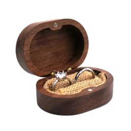 Wooden Ring Box Engagement Wedding Ceremony Heat Proposal Ring Box Jewelry Display Gift for Girl Walnut Wood Bracelet Package