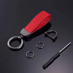 Multiple Colors Luxury Car Keychain Suede Leather Key Chain Pure Color Buckle Car Keyring Accessories Key Lanyard Gift
