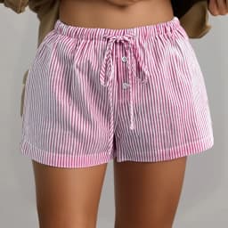 Xingqing y2k Mini Shorts Women Summer Clothes Solid Color/Striped Print Drawstring Elastic Waist Shorts Hot Pants Streetwear