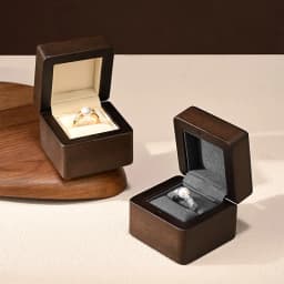 WoodTen Wood Ring Gift Box Jewelry Ring Storage Box for Engagement Wedding Anniversary Propose Jewelry Organizer Box for Women