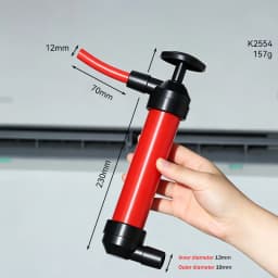 Manual Siphon Pump AC Drain Unclogger Dual Port Air Extractor For Car Aquarium Fish Tank Oil Water Transfer Plumbing Tool