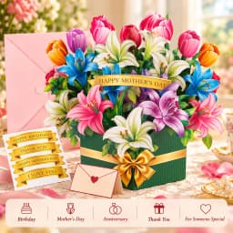 3D Pop UP Lovely Card for Beloved Mom Friend Gift Birthday Anniversary Wedding Invitation Mothers Day Greeting Thank You Cards