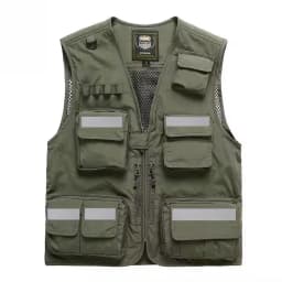 Safety Vest Man Working Clothes Multi Pocket Photography Hiking Fishing Breathable Mesh Hi Vis Work Vest