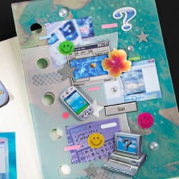 Mr.Paper 20 Sheets/Book Y2K Retro Glitter Sticker Book, Aesthetic Y2K Themed Stickers for Journal Scrapbooking DIY Decor