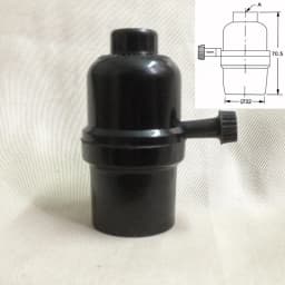 UL Bakelite Lamp Holder E26 Vintage Edison Spiral Bulb Base Zipper and Knob Switch Vintage Chandelier and Table Lamp Holder