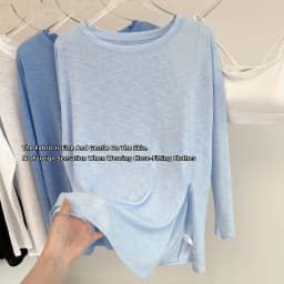 Breathable Long Sleeve Yoga Cover up Lightweight Quick Dry Running Top for Women Loose Fit Simple Sport Fitness Outdoor Leisure