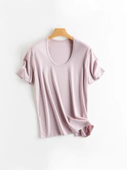 SuyaDream, Women Solid T Shirts, Silk Cotton Blend, Square Collar, Short Sleeved Tee, 2025 Summer Candy Colors Basic Cozy Top