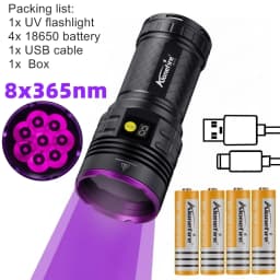 High Power 160W UV Flashlight Blacklight Cat Dog Urine Stain Tinea Ore Money Scorpion Marker Powerful Rechargeable UV Torch Lamp