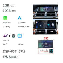 12.3" Carplay Android 13.0 8G+256G 8Core GPS Car radio Player Multimedia Stereo Wifi For BMW X5 E70 X6 E71 E72 CCC CIC 2007-2013