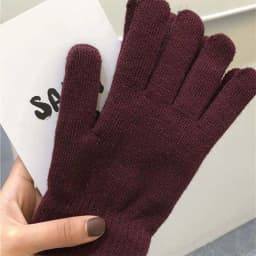 Autumn And Winter Men's Women's Touch Screen Cold-proof Warm Finger Gloves Korean Version All-match Cycling Knitted Wool Gloves