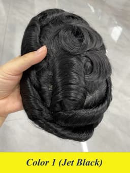 Bond--Male Hair Prosthesis Mono Lace,PU Front And NPU Back Men's Wig Durable Men's Capillary Prothesis 100% Natural Wigs For Men