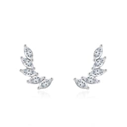 QooLady 925 Sterling Silver Trendy Cubic Zircon Wings Design Stud Earrings for Women Wedding Engagement Fine Jewelry Gifts SE024