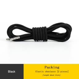 Round Elastic Shoelaces for Sneakers Metal Head Shoe Laces Outdoor Leisure Shoelace for Women Man Shoestrings Accessories 1 Pair