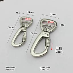 2-30PCS 16/21mm Silver Metal Detachable Snap Hook Trigger Clips Buckle for Leather Strap/ Belt Keychain Webbing Pet Leash Hooks