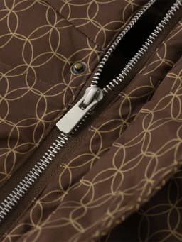 Upgraded Thickened Allover Printed Mid Length Padded Coat Stand Collar Drawstring Waist Windproof 2026 Winter Women Outer Jacket